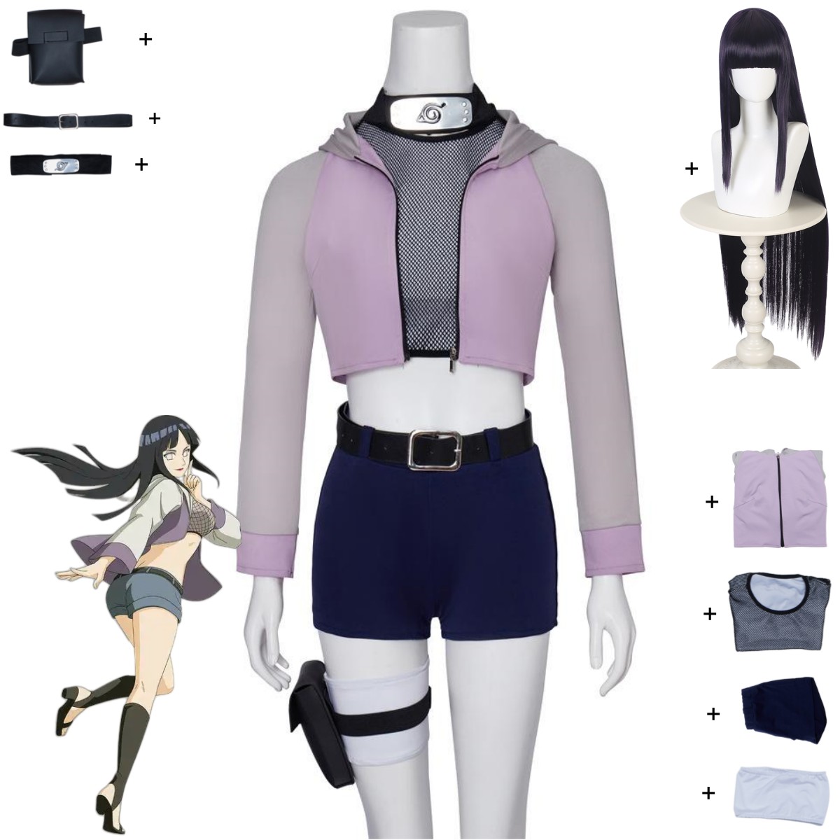 Women Accessories Pack - أزياء أنيمي هيوجا هيناتا التأثيرية هيوجا