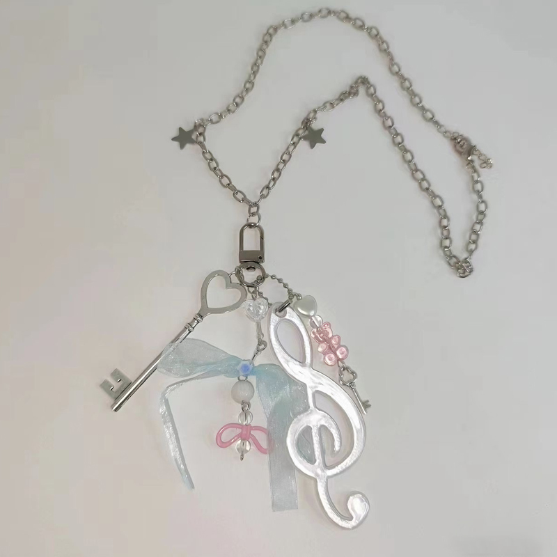 Women'S Accessories In The 90S - Y2K مجوهرات ملاحظة الدب القوس قلادة