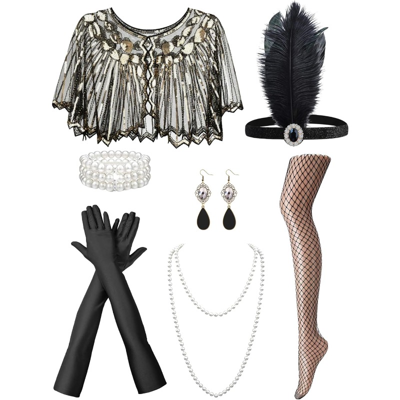 Women Accessories Pack - مجموعة إكسسوارات عشرينيات القرن الماضي للنساء،