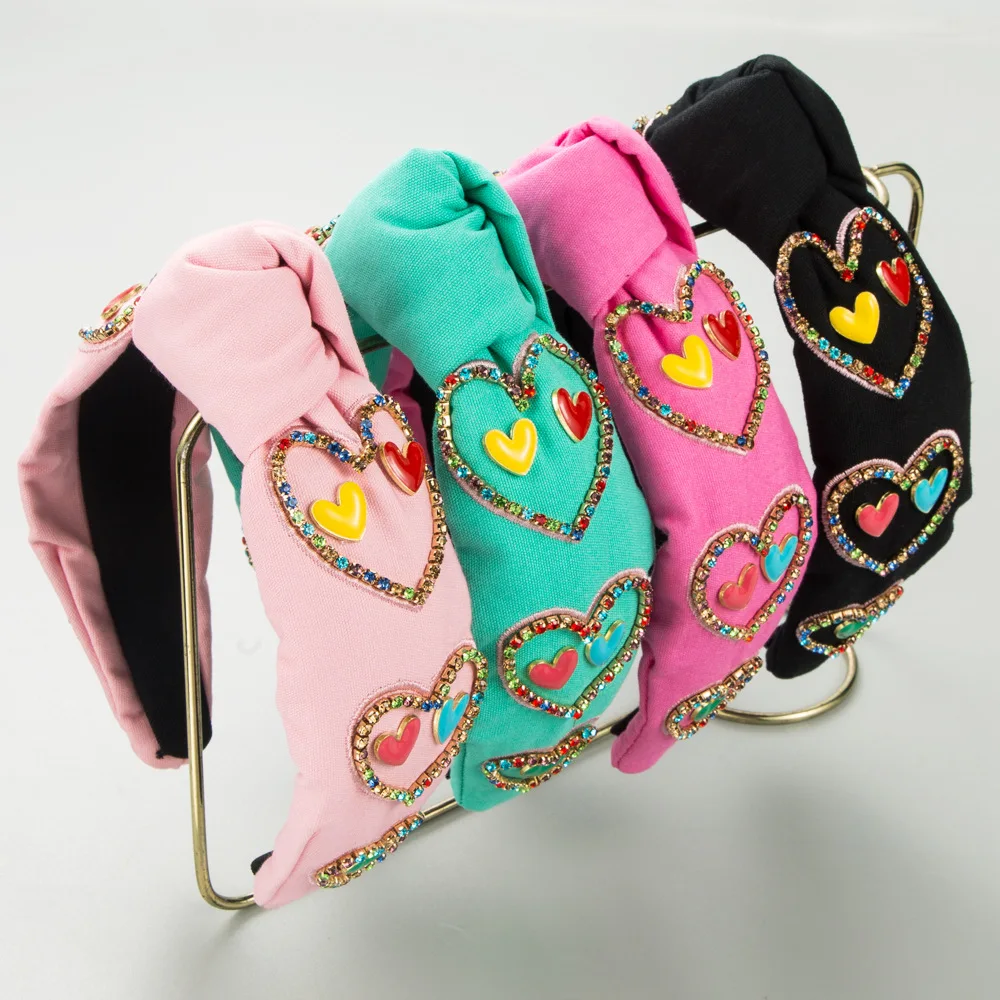 Women'S Accessories Rainbow Shops - عصابة رأس رومانسية بتصميم قلبين مزدوجين