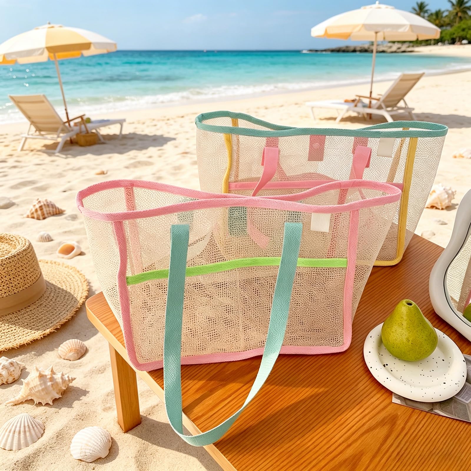 حقائب شاطئ نسائية ملونة قابلة  - مراجعة Women Accessories Pack وسعره